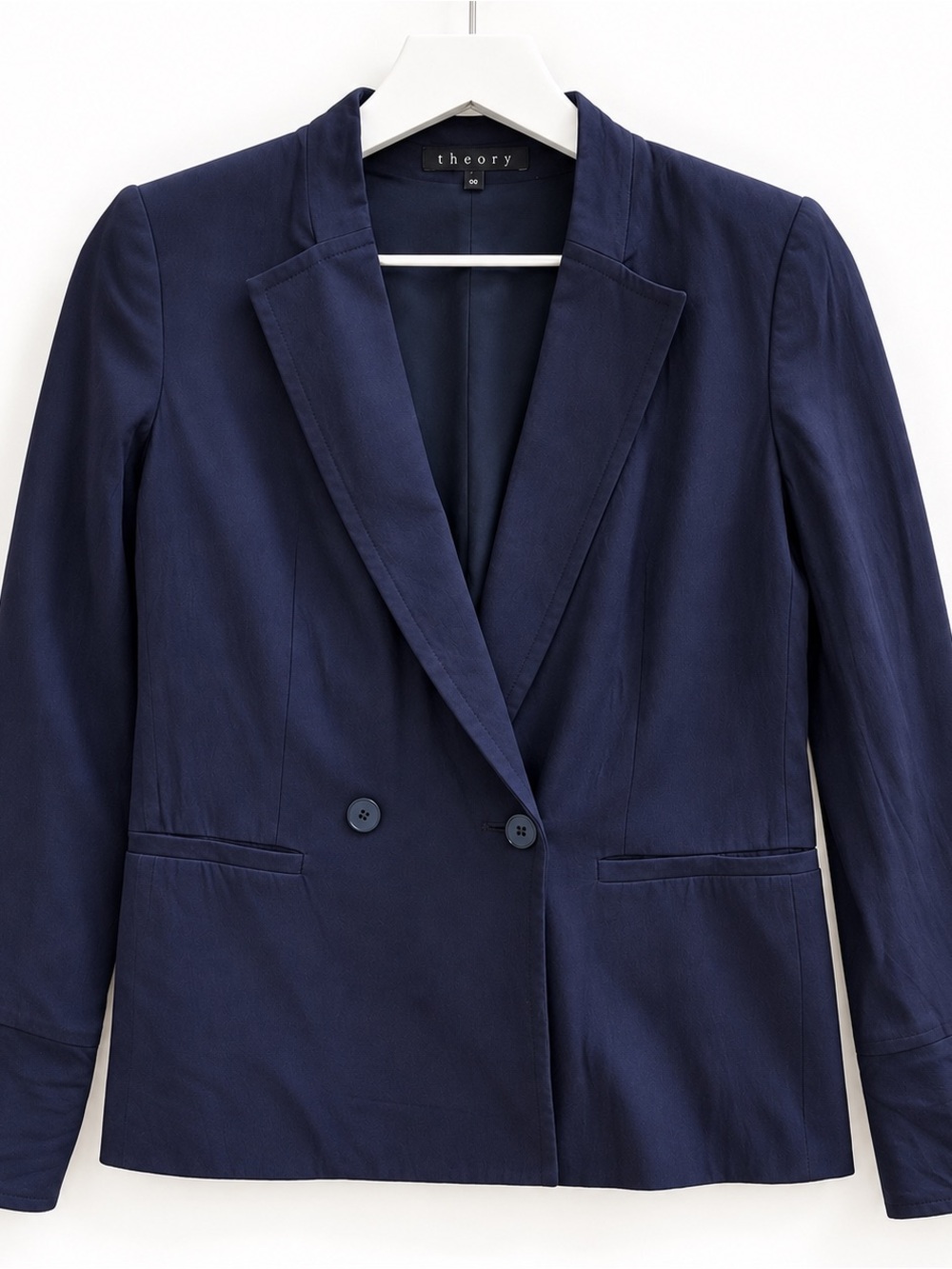 Theory Navy Blue Tailored Two-Button Blazer Size 00